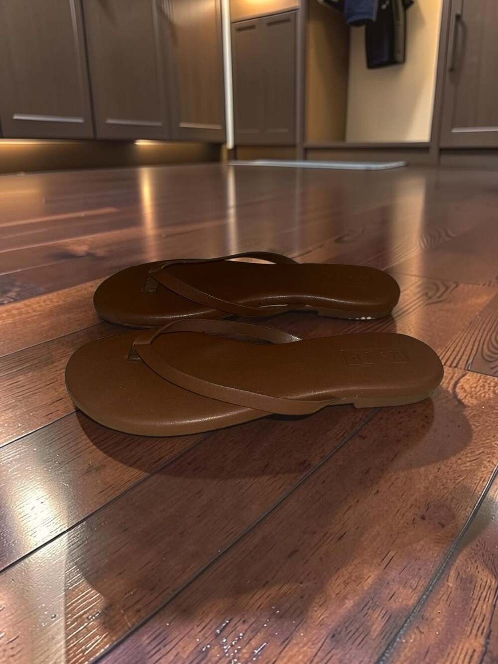 RSVP Brown Minimalist Flat Flip Flop Sandals